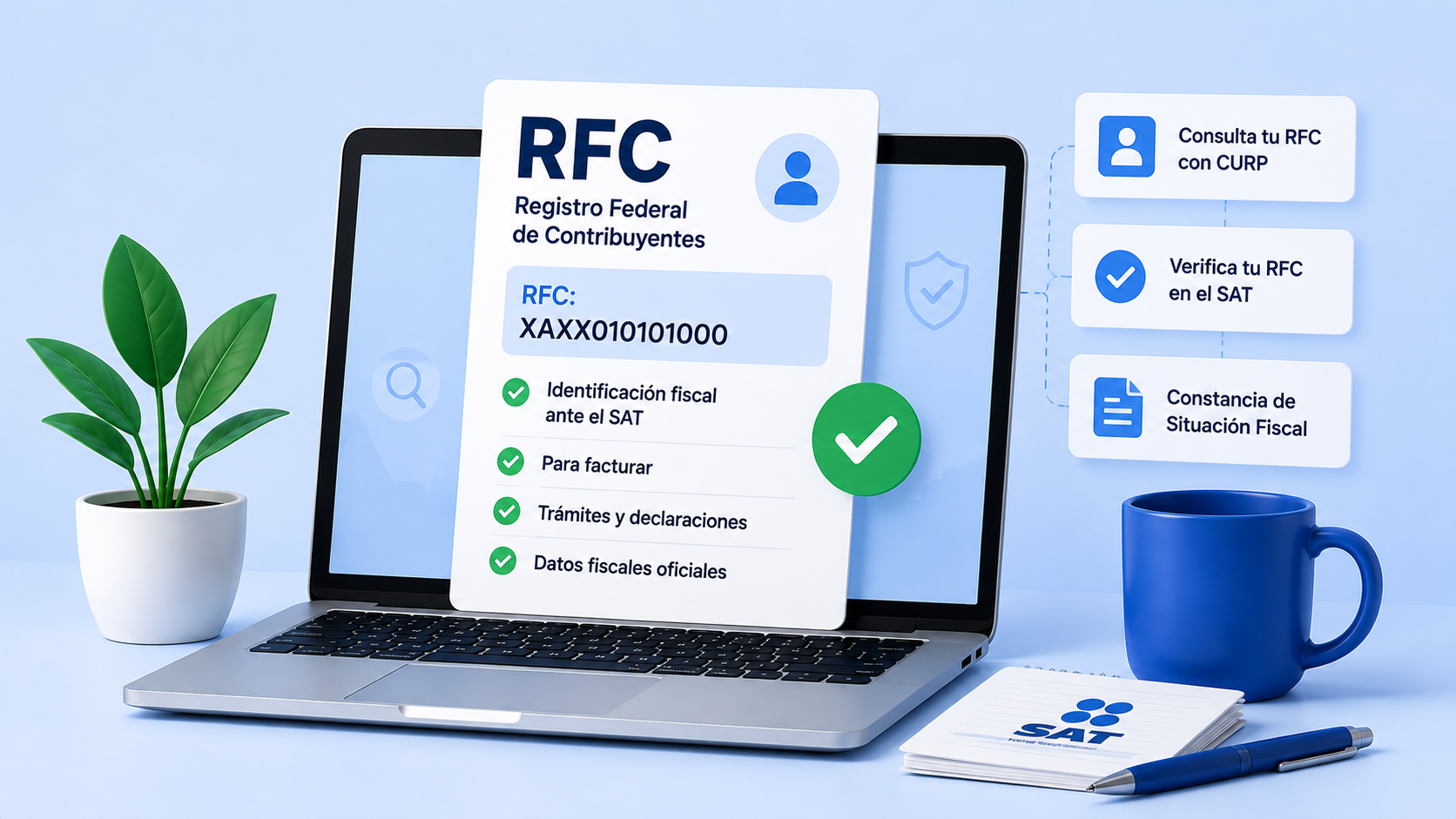 RFC y datos fiscales de un contribuyente registrados ante el SAT